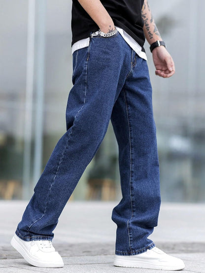Kotty MenS Solid Regular Fit Mid Distressed Fashionable Trendy Denim Jeans(Blue,32)