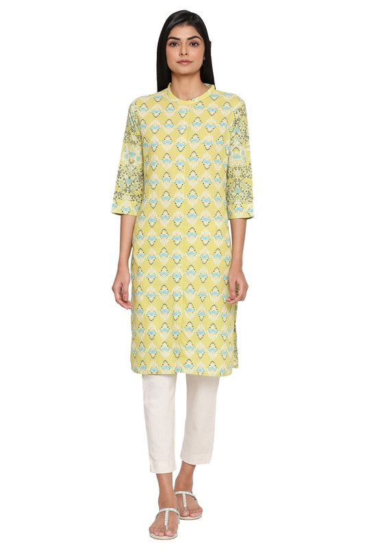 W for Woman Printed Button Down Cotton Kurta for Women