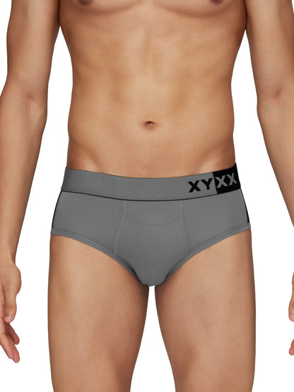 XYXX Mens Underwear Dualist IntelliSoft Antimicrobial Micro Modal Brief Pack of 3 (Black Iris & Black;Navigate & Black Iris;Lim