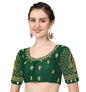 Pujia Mills WomenS Phantom Silk Embroidery Maggam Work Readymade Blouse