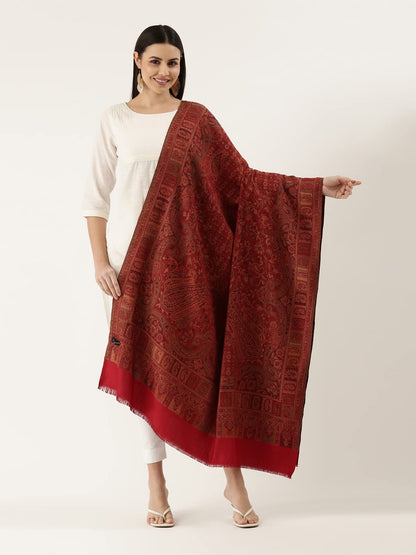Pashmoda Women Dil-kash Kashmiri Royal Paisley Design Jamawar Shawl (Size: 101 X 203 Cms)