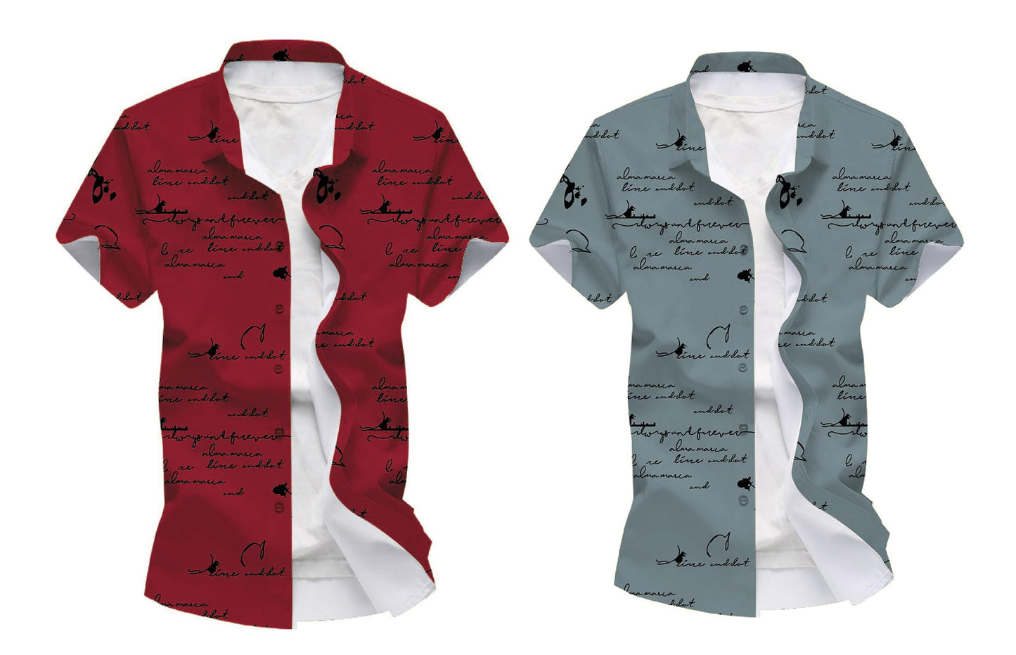 Kadiyu Half Sleeve Printed Shirts For Men Regular Fit Printed Spread Collar Casual Shirt Lycra Fabric With Combo Shirt (Pack Of