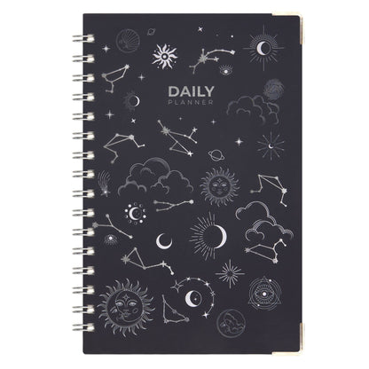 Doodle A5 Zodiac Daily Planner - 192 Coloured Pages, Themed Around Daily Planning, Metal Corners, 80 Gsm Acid Free Recyclable Pa