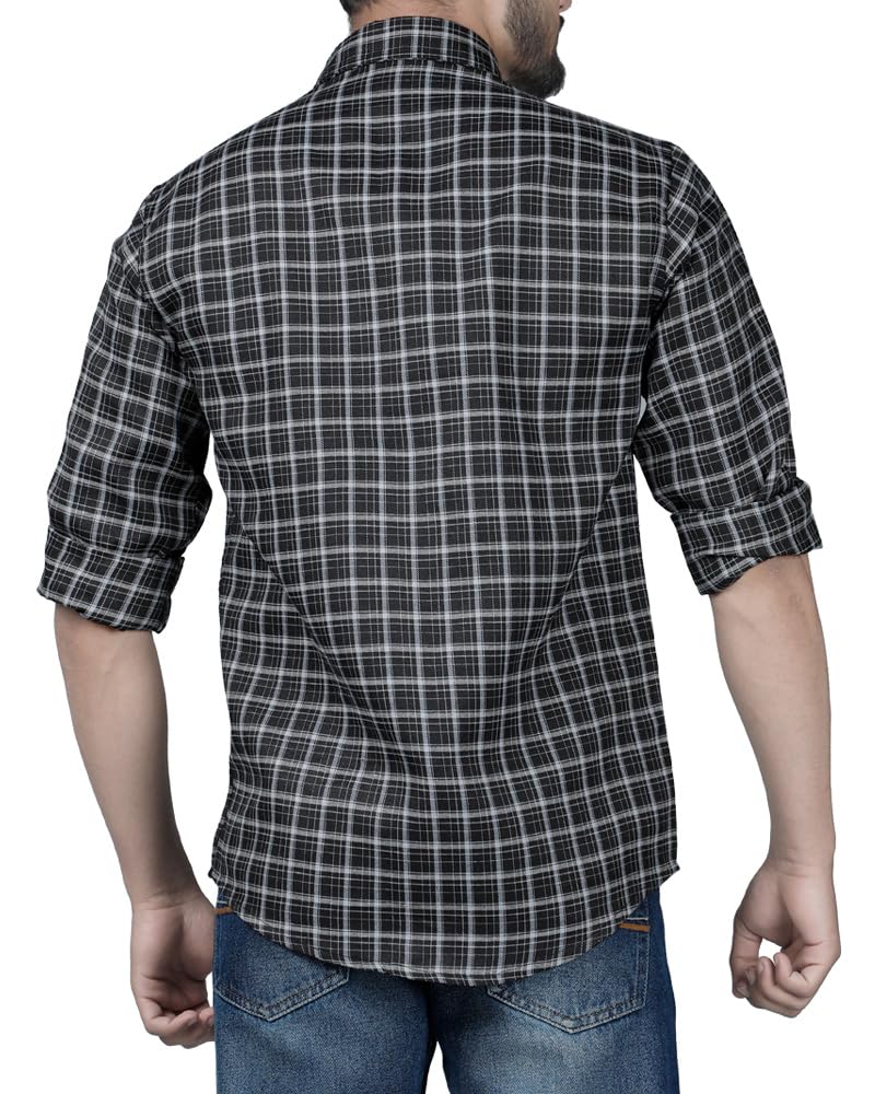 Noble Monk MenS Regular Fit Shirt | Checkered | Full Sleeves | Casual Shirt For Men