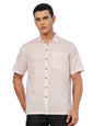 Thomas Scott Mens | Solid | Premium Irish Linen | Half Sleeve | Spread Collar | Casual | Shirt for Men Pink