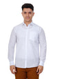 PRAKASAM COTTON Minister Cotton White Full Sleeve Shirt for Mens/White Regular Fit Full Sleeve Transparent with Self Design Shi