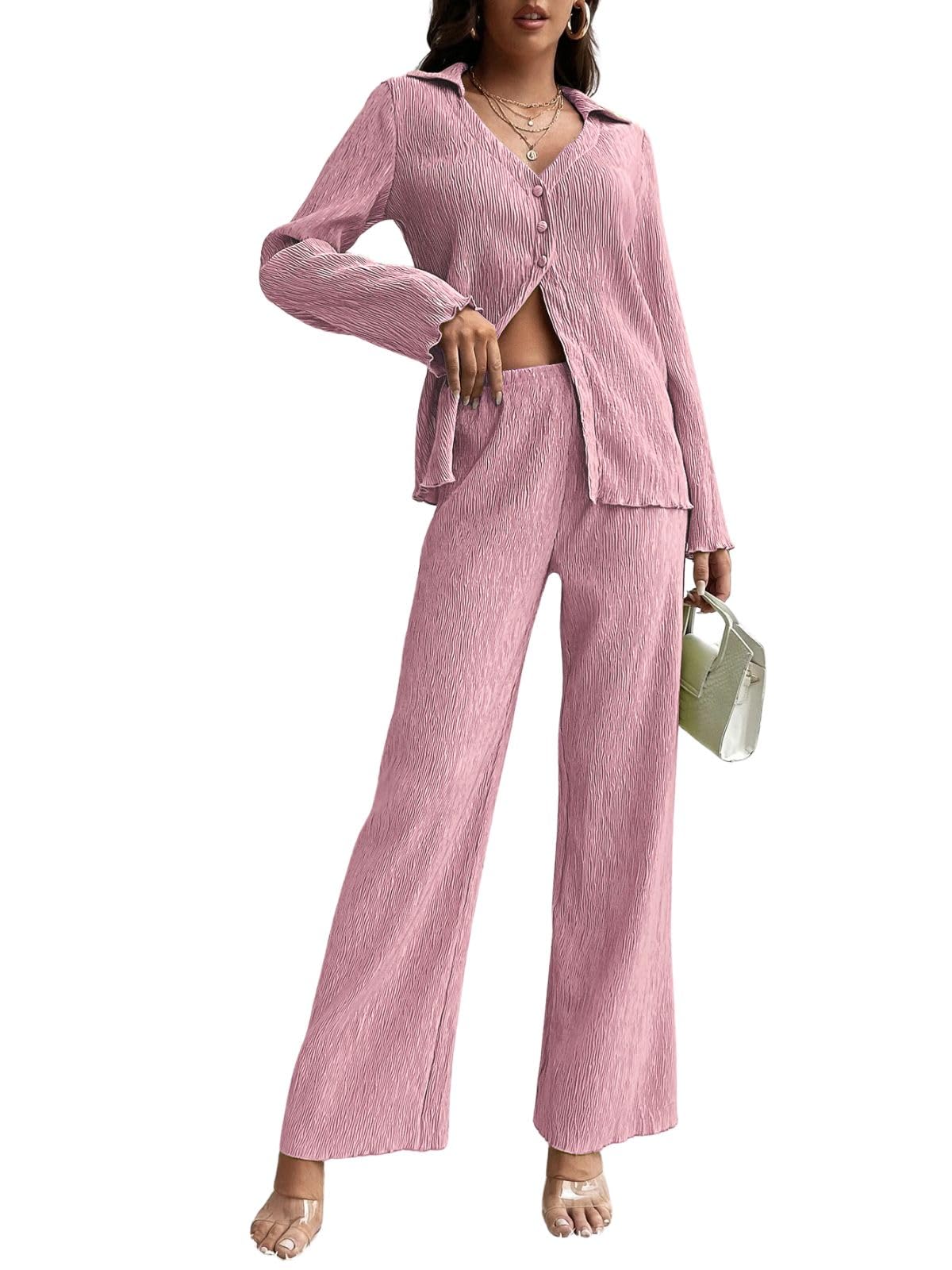 GRECIILOOKS Co Ord Set for Women | Co Ord Set for Women Stylish | Textured Co Ord Set for Women | Travel Co Ord Set for Women |