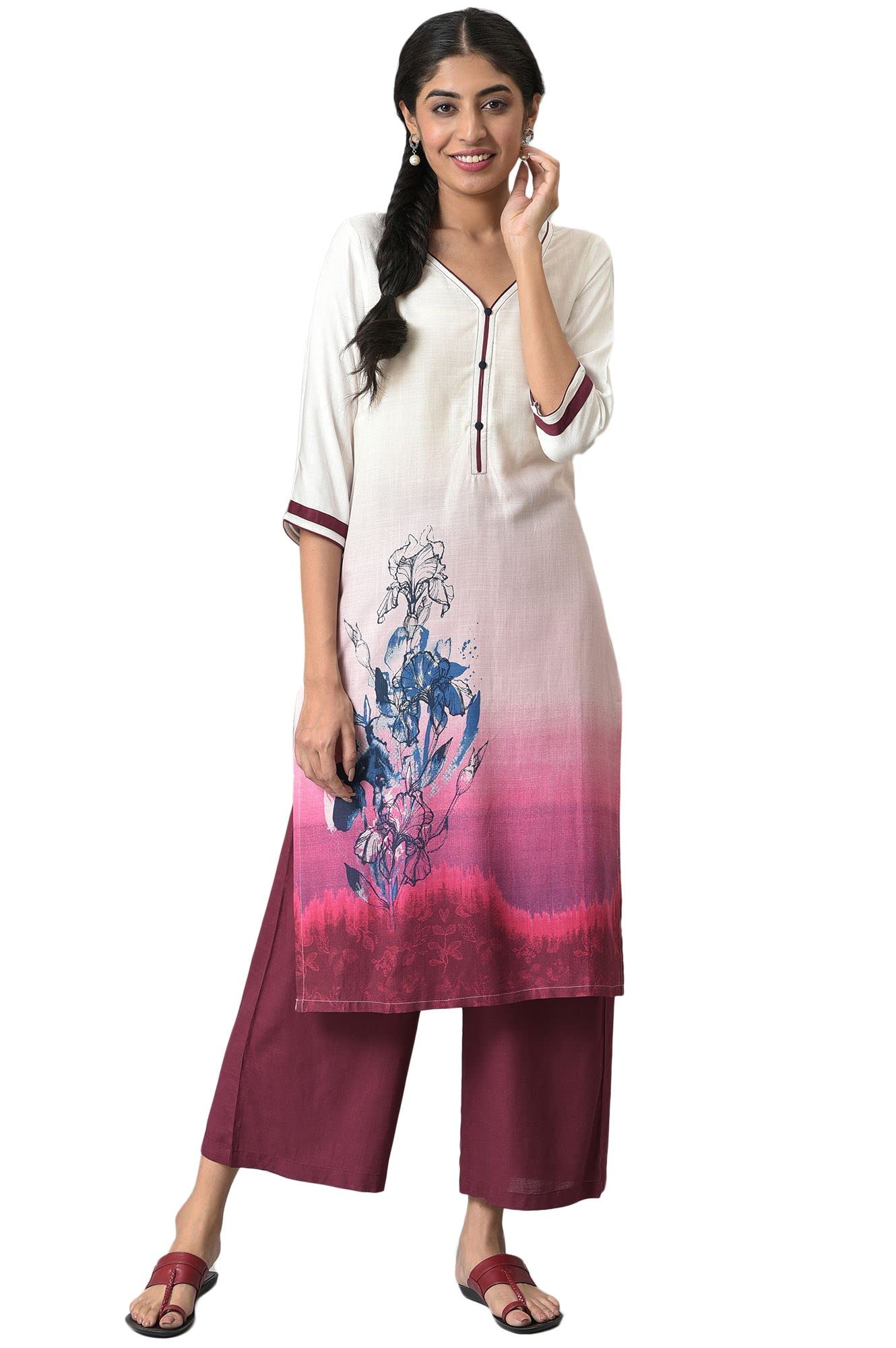Blue Floral Printed with Zari Embroidery Liva Dress and Dupatta