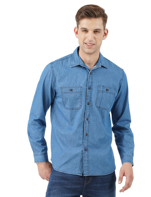 INKD Mens Lightweight Denim Shirt
