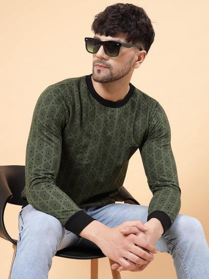 Rigo Cotton Fleece Casual Wear Printed Round Neck Sweatshirt for Men | Full Sleeves Regular Fit Sweatshirt for Men | Pullover Ho
