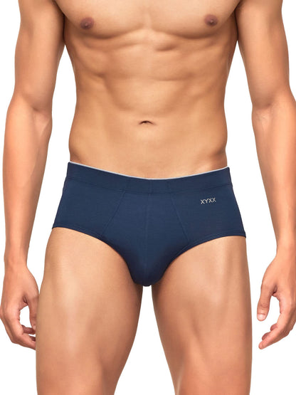 XYXX Mens Underwear Uno IntelliSoft Antimicrobial Micro Modal Brief Pack of 5 (Coral Grey ; Dress Blue ; Heather Grey ; Black ;