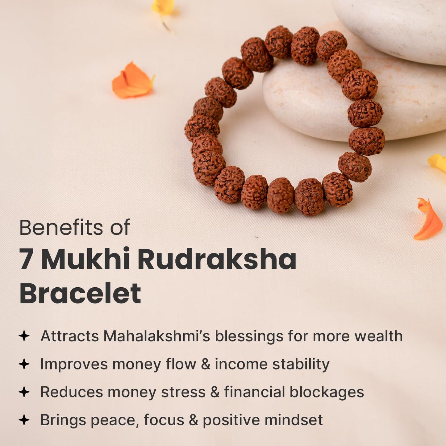 Astrotalk 7 Mukhi Rudraksha Bracelet | Powerful Shield of Positivity & Growth | Natural original Rudraksha Beads | Astrology Unisex Bracelet for Men & Women