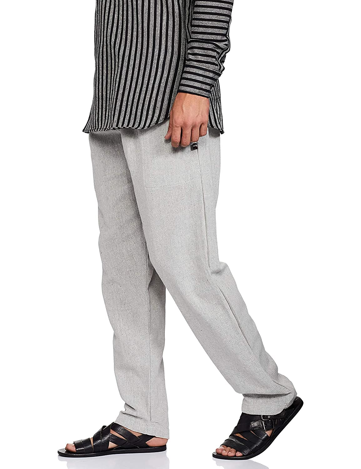 Digital Shopee Men'S Eco-Friendly Cotton Pyjama Pack Of 12Light Melange Grey | 32-40Inches