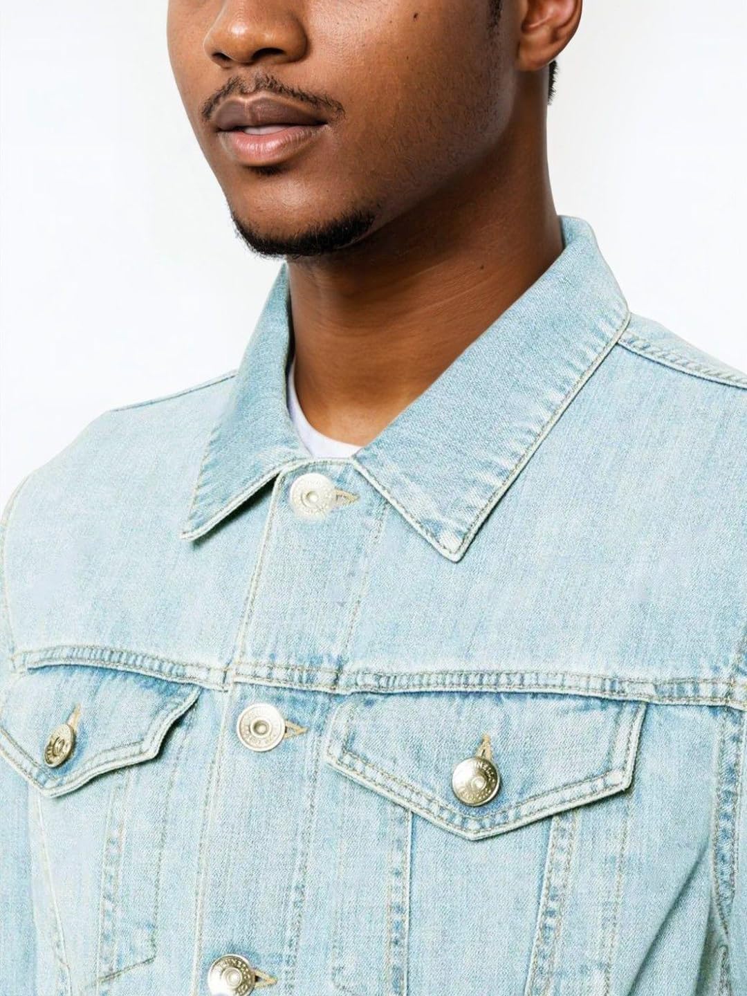 Kotty MenS Classic Long Sleeves Denim Jacket(Blue,Xl)