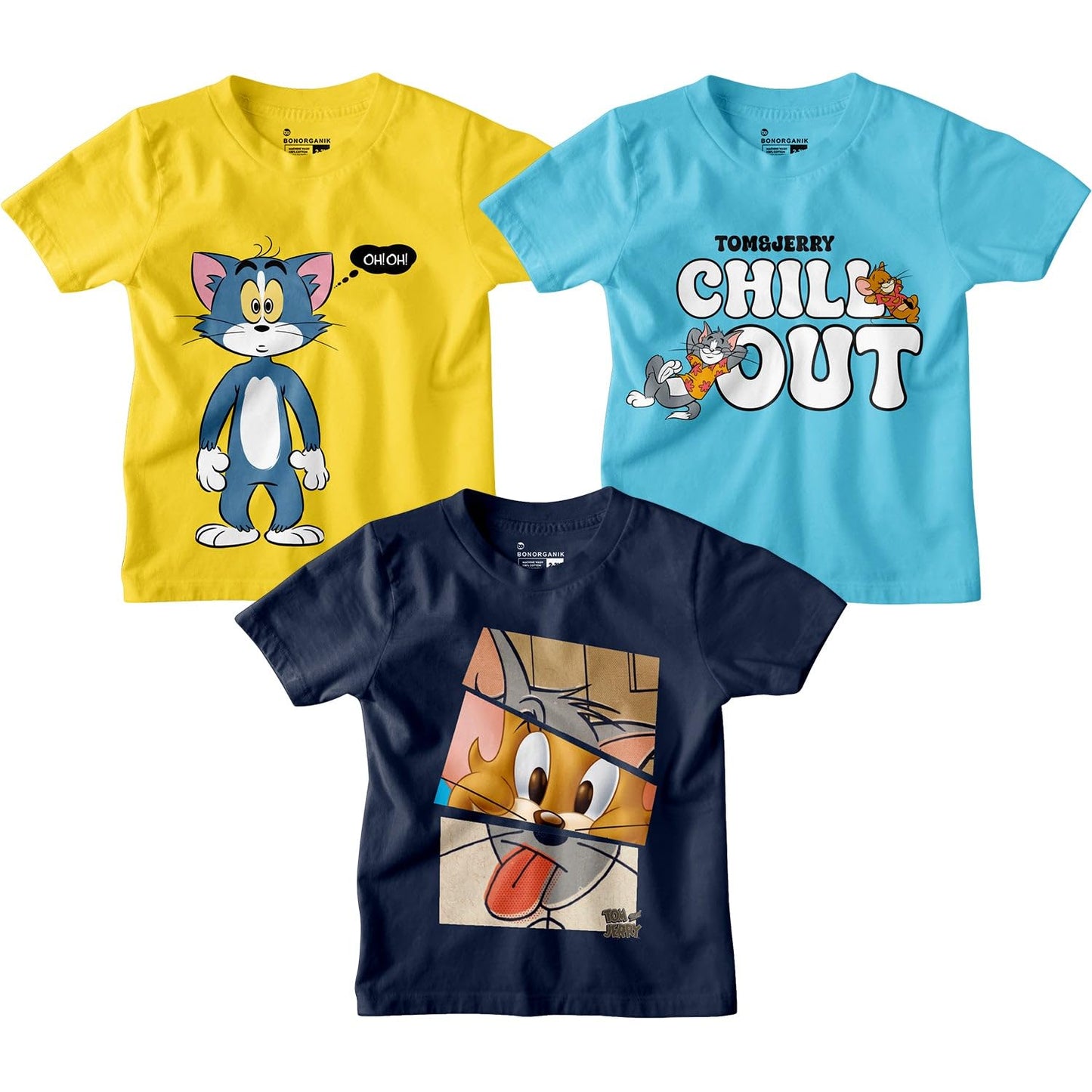 Bon Organik Boys Regular Fit T-Shirt (BON11237_Multi