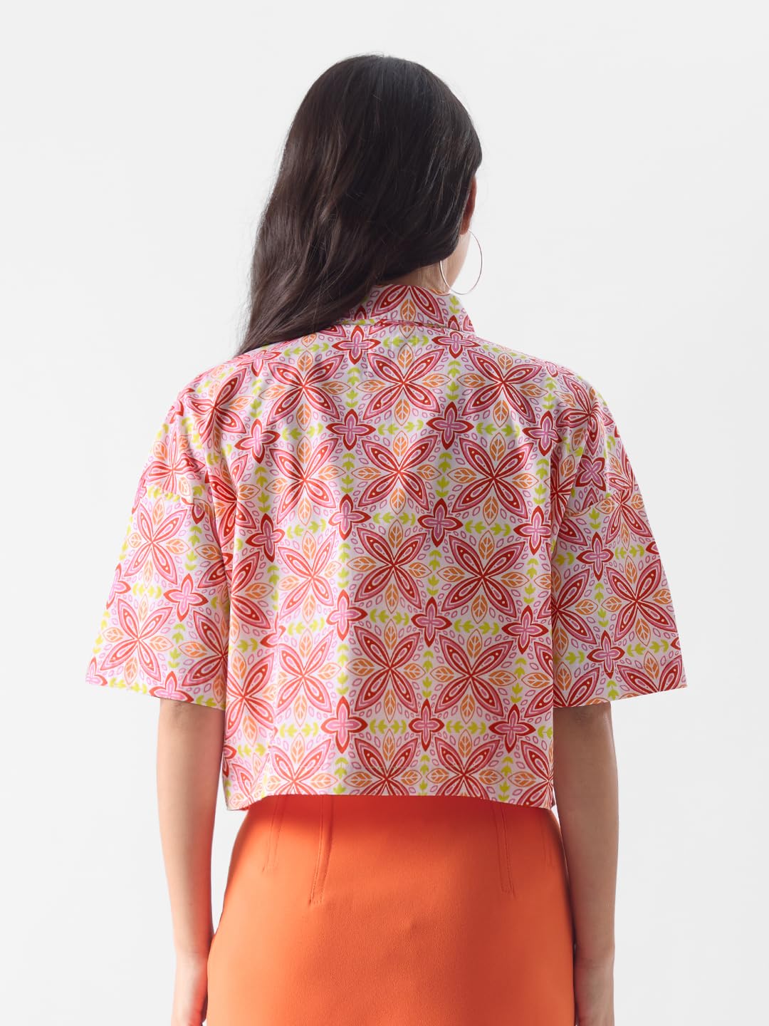The Souled Store TSS Originals: Rosebloom Cropped Shirts Cropped Shirts Fashionable Trendy Graphic Prints Pop Culture Merchandis