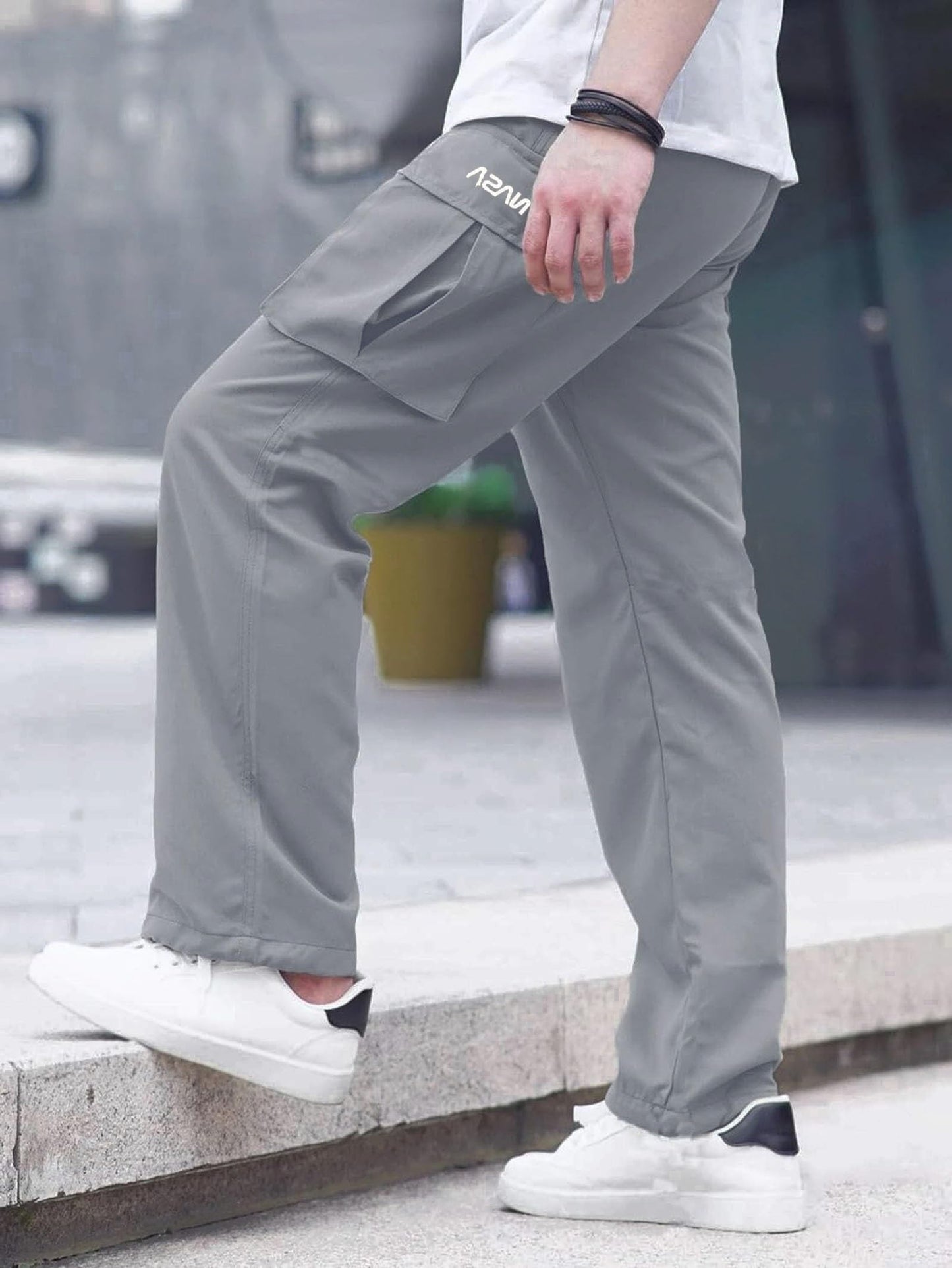 Deelmo MenS Regular Fit Solid Pattern Cotton Blend Cargo Pant With Full Length And Drawstring Closure Type | Cargo Pant For Man