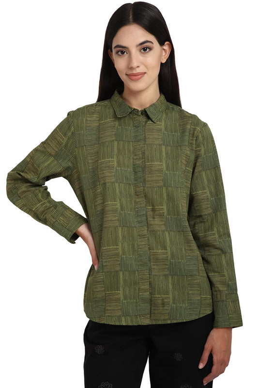 Allen Solly Women Regular Fit Casual Cotton Linen Full Sleeve T-Shirt