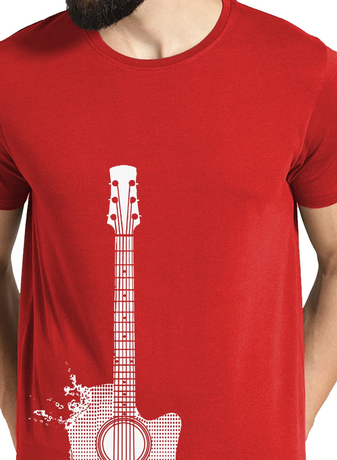 ADRO Graphic Design Printed T-Shirts for Men's (RNR-M-Gut-RD_Red_L)