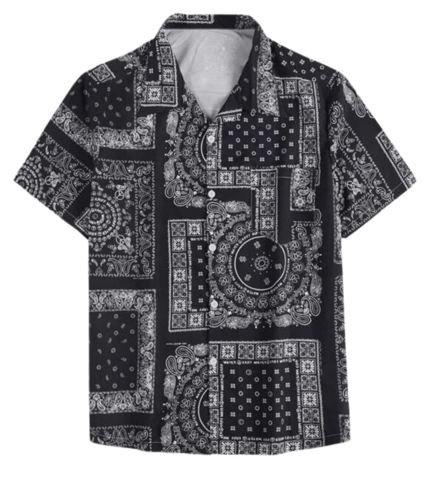 Leriya Fashion MenS Printed Regular Fit Shirt Black