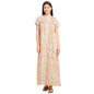 Sweet Dreams Women Printed Night Dress Beige