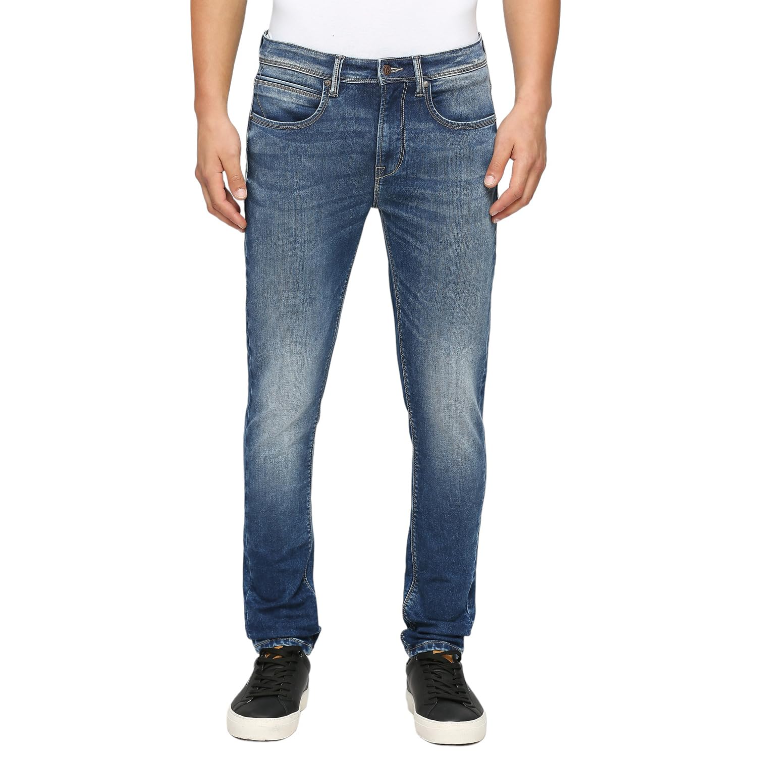 Pepe Jeans MenS Mid Rise Slim Fit Jeans, 28, Blue