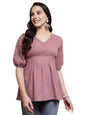 Stylum Womens Self Woven Kantha Cotton Peplum Top