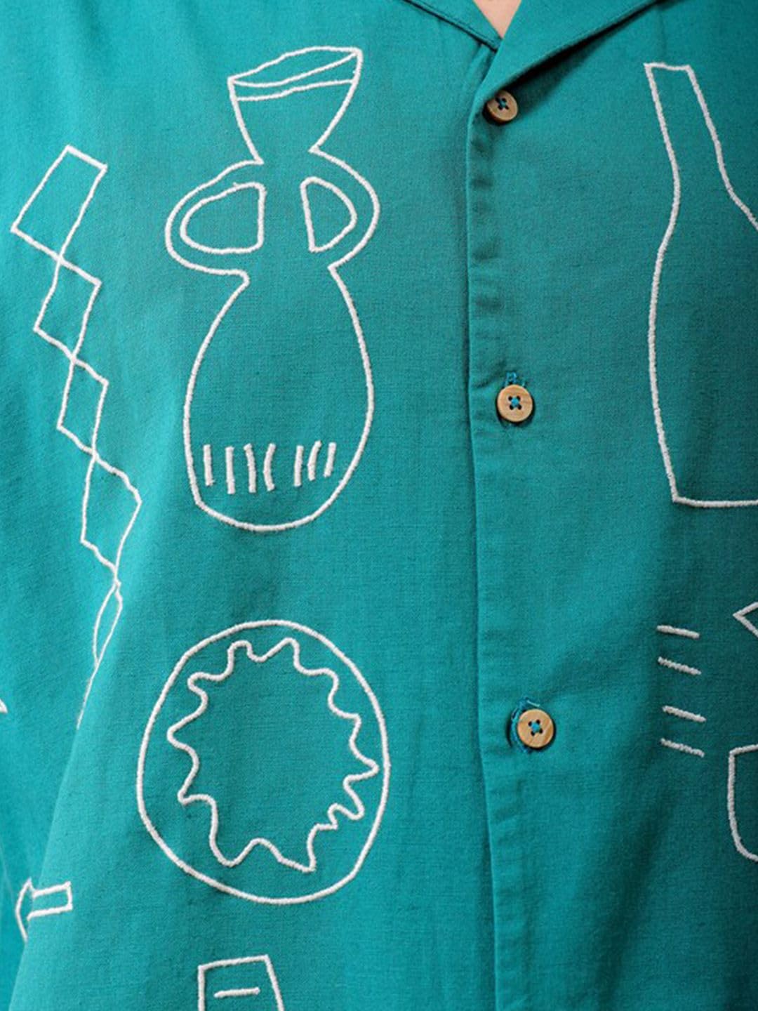 The Indian Garage Co Mens Relaxed Fit Shirt (0823-SHEMRS-03-01_Tidepool