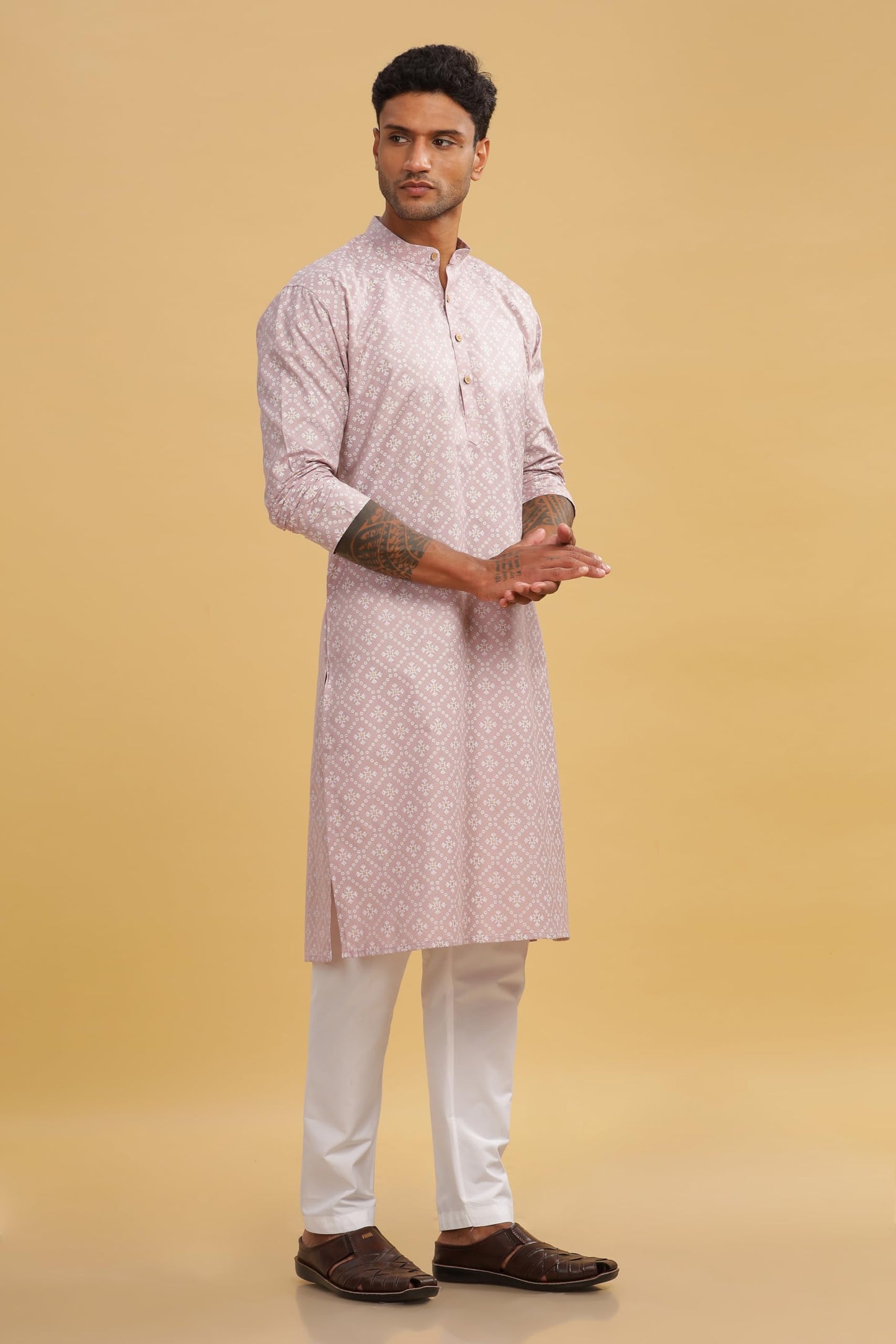 Be Active MenS Cotton Regular Kurta (C-399-3_Pink