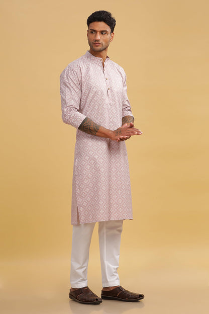 Be Active MenS Cotton Regular Kurta (C-399-3_Pink