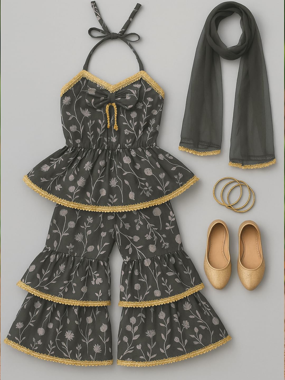 A.T.U.N. (ALL THINGS UBER NICE) Girls Kurti, Sharara and Dupatta Set | Comfortable Ethnic Wear Clothing Set