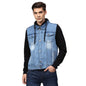 Campus Sutra Men Colorblock Full Sleeve Blue Denim Jacket