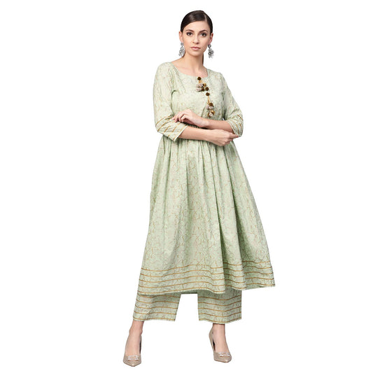 idaLia Women's Cotton Floral Regular Kurti