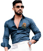 Indoprimo MenS Stylish Solid Satin Casual Shirt For Men Full Sleeve - Bird