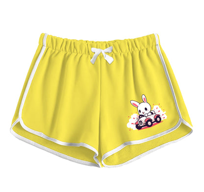 Kyda Kids Girls 100% Cotton Printed Regular Fit Shorts - Multicolor (Pack Of 3)