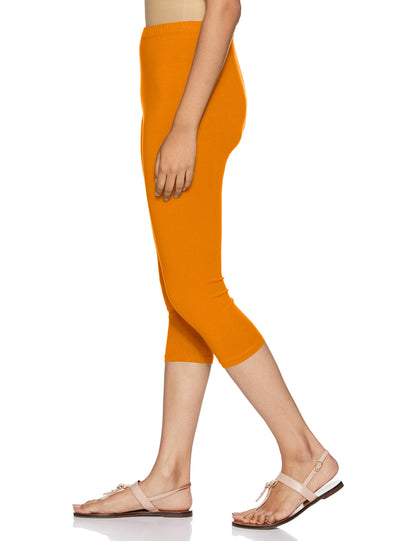 Rupa Softline Capri Leggings For Women Cotton Elastane Ultra Soft Free Size Stretch Fit