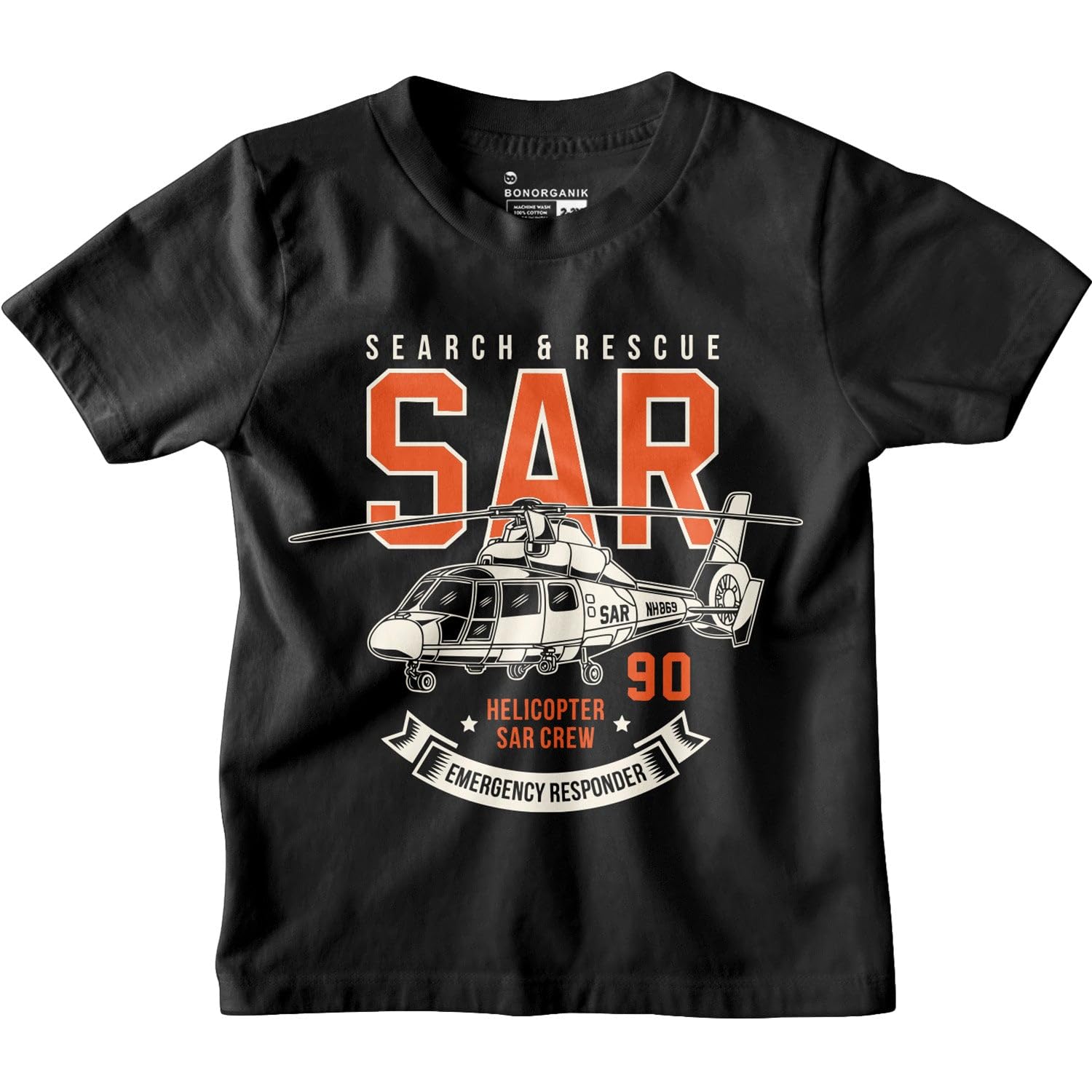 Bon Organik Boys Regular Fit T-Shirt (BON12170_Black