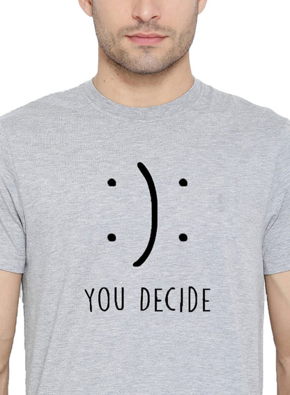 ADRO You Decide Mens Printed T-Shirts (RNR-M-DEC-GR_Grey)