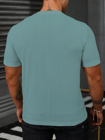 SMOWKLY Mens Solid Regular Fit T-Shirt (1284_Rama
