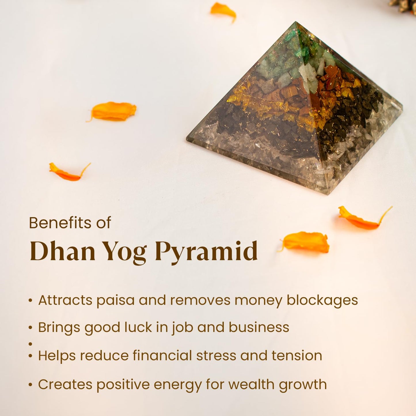 Astrotalk Dhan YOG Resin Pyramid | Home Decor Items for Wealth, Success & Positive Energy | Vastu Items for Home & Mandir | Decorative Items for Living Room | Home Decor Gift Item