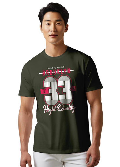 Peppyzone Mens Regular Fit T-Shirt (PZ-N-8372_Olive3