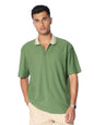 The Souled Store Textured Polo: Matcha Men and Boys Short Sleeves Polo Neck Light Green Solid Cotton Regular Fit T-Shirts