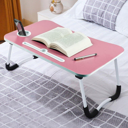 YAJNAS Wooden Multipurpose Foldable Laptop Table with Cup & Tab Holder| Table Holder Study Table, Breakfast Table, Foldable and