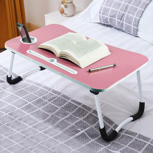 YAJNAS Wooden Multipurpose Foldable Laptop Table with Cup & Tab Holder| Table Holder Study Table, Breakfast Table, Foldable and
