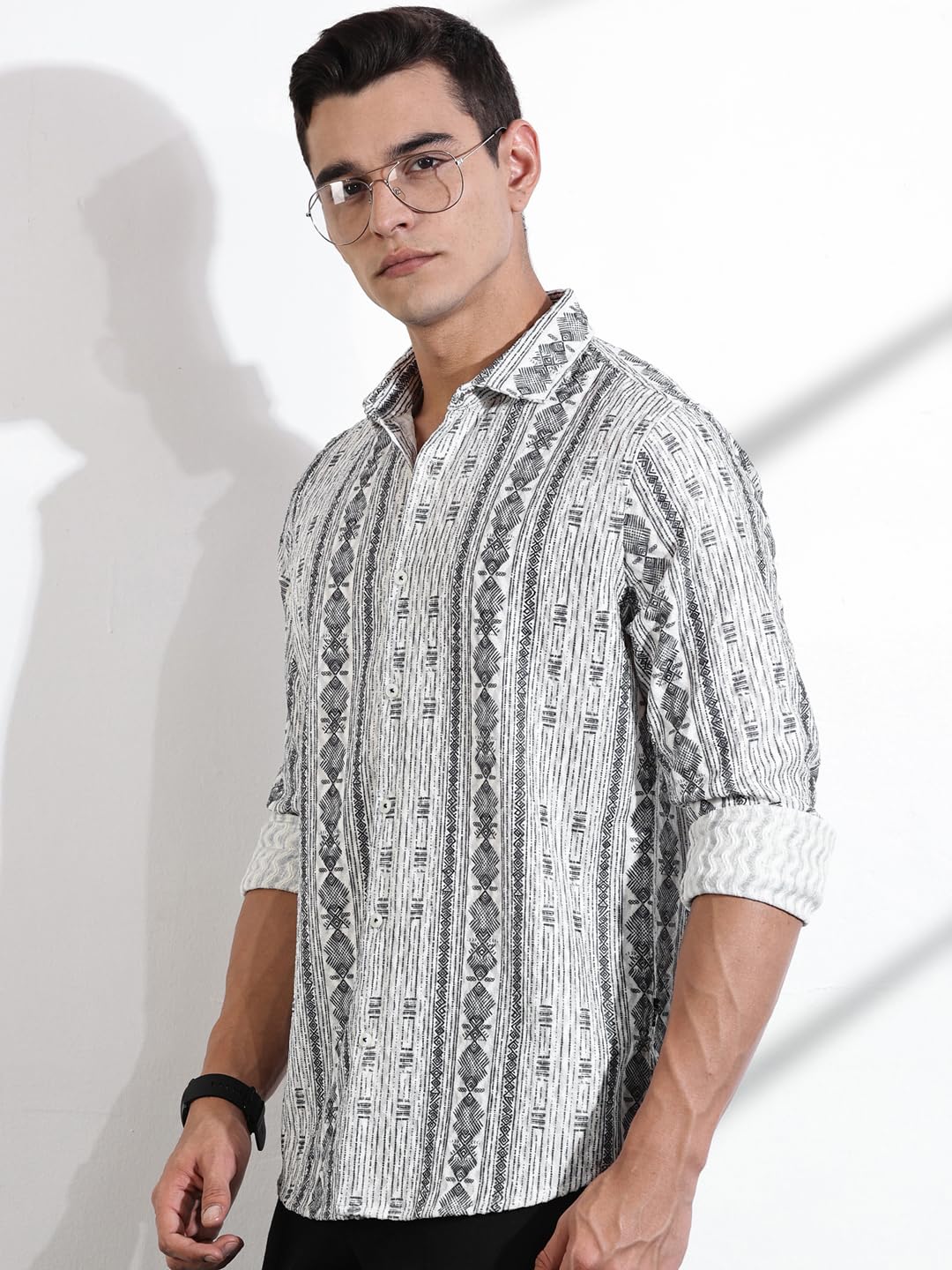 Thomas Scott Men Cutaway Collar Slim Fit Casual Shirt(TS1666_Grey)