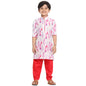Jbn Creation Boys Multicolor-Base-White Cotton Blend Kurta And Pyjama Set