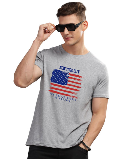 ADRO USA American Flag Printed Cotton T-Shirts for Men (R22-M-NWW-GR_Grey)