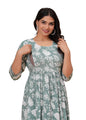 Jikonet WomenS Maternity Feeding Kurti Printed Pregnancy & Nursing Dress Comfortable Breastfeeding Womens Kurta (Laurel Green,