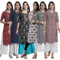 Tee Projekt Crepe Verstaile Straight Printed Kurti For WomenS Ll Casual Wear Kurti (Pack Of 6)