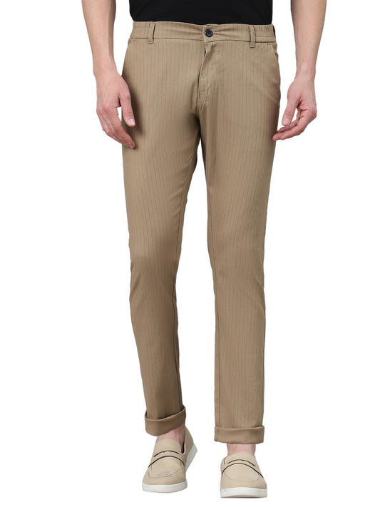 AVANOVA Mens Solid Linen Khakhi Trousers Light Business Style Slightly Stretch Straight Leg Pants for Outdoor Casual Daily Trou